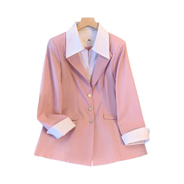 Women's Clothing Plus Size Polo Collar Suit Jacket Two Pieces Autumn New Commuter Women's Clothing_ecoleips.com