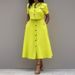 Women's Solid Color Commuter Style Pant Set Single Breasted Long Skirt Spring New Arrival European And American Clothing Short Sleeved 2026_ecoleips.com
