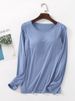 K Long Sleeved Underwear With Chest Cushion, Base Top, Women's Cup One-piece, No Steel Ring T-shirt, Slim Fit_ecoleips.com