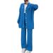 Women's Clothing Autumn And Winter Wool Solid Color Cardigan Jacket Fashion Loose Pants Set_ecoleips.com