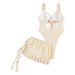 Lace-Trimmed Halter One Piece Swimsuit for Women Ruffled Detail Adjustable Straps Elegant Swimwear_ecoleips.com