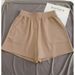 Korean Style Women's High Waist Sports Shorts Summer Thin Outer Wear Loose Slim Wide Leg Three Quarter Pants Casual Trendy Cotton Blend_ecoleips.com