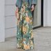 Women's Clothing Summer Suit Lantern Sleeve Loose Top Printed Wide Leg Pants Two Piece Suit_ecoleips.com