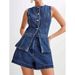 TIMU Women's Denim Pant Set Sleeveless Top And Shorts Trendy Summer Outfit Cross Border Foreign Trade Hot Selling_ecoleips.com