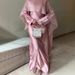 Voya Voya European And American Cross-Border 2025 Spring Elegant Slim-Fit Long-Sleeve Tie-Waist Long Luxurious Silky Dress_ecoleips.com