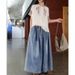 Women's Artistic Retro Wide Leg Jeans Drawstring Casual Loose Fit Long Pants 2025 Cross Border Fashion_ecoleips.com