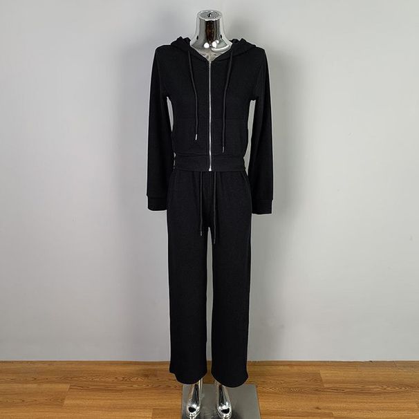 Fashionable Suit With Stylish Top, Sporty Casual Hooded Long Pants, New Autumn Zip-up Jacket, Slim-fit Two-piece Set For_ecoleips.com