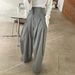 Women's Clothing Early Autumn Design Niche Three Dimensional Waist Slim Wide Leg Drape High Waist Casual Pants_ecoleips.com