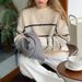 Japanese Retro Striped Knit Sweater Women's Loose Fit Long Sleeve Turtleneck Pullover - Soft Comfortable Chunky Knit Casual Top_ecoleips.com