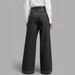 Women's High Waist Straight Leg Jeans - Classic Blue & Black Denim Pants For Casual Streetwear Fashion_ecoleips.com
