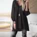 Women's Solid Color V Neck Ruched Lantern Sleeve Top Casual Cotton Linen Shirt American Style_ecoleips.com