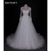 Long Sleeve A-Line Lace Backless Wedding Dress 2025 New Style Light Gauze High-End Heavy Beaded Train_ecoleips.com