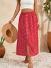 Aria Basics Aria Basics In Stock 2025 New Model Cross-border European American Printed With Buttons And Ties, Long Summer Pastoral A-line Skirt,_ecoleips.com