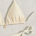 Women's Sexy Shell Lace-Up Bikini Set - European & American Style Split Design (Solid Color, Hot Spring & Beach Swimwear)_ecoleips.com