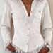 Women's Pink Faux Suede Fringe Shirt, Long Sleeve Button Down Western Cowboy Blouse, V Neck Slim Fit Casual Top For Daily Wear, Party, Country Style O_ecoleips.com