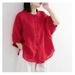 Summer Cotton And Linen Shirt For Women, With Lantern Sleeves, Retro Artistic Design, Loose Fit, Large Size, And Lined U_ecoleips.com