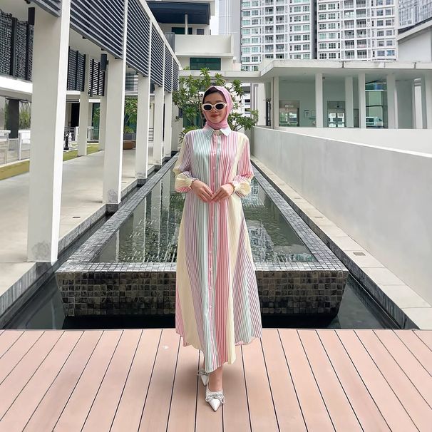 Women's Clothing Muslim Women's Spring And Autumn Shirt Dress_ecoleips.com