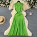 YuooMuoo Brand Fashion Single-breasted Knitted Summer Dress Women Vintage Pockets A-line Long Shirt Dress Chic Vacation Robes_ecoleips.com