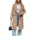Women's Elegant Double-Breasted Trench Coat – Classic Long Sleeve Button-Up Jacket (S-XL, Khaki)_ecoleips.com