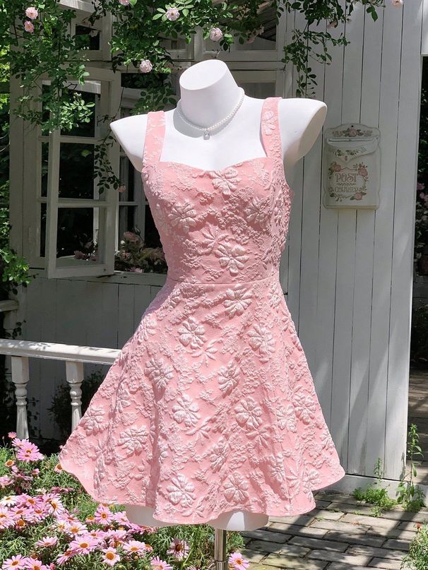 Sexy A-Line Dress Style Backless Pink With Bow For Women_ecoleips.com