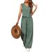 Aria Basics 2026 Cross-Border European American Linen Summer Casual Commuting Front-Button And Pants Set With V-Neck Vest_ecoleips.com