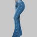 Women's Clothing High Waist Elastic Mopping Flared Jeans Women's Long_ecoleips.com