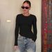 European And American Best-Selling Women's Clothing 2025 Summer New Fashion Slim Fit Round Neck Long Sleeve Asymmetrical_ecoleips.com