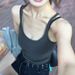 New American Retro Style Slim-fit Camisole Women, Suitable For Summer Sports And Casual Wear, In Dark Gray, Trendy On_ecoleips.com