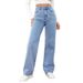Cross-border Foreign Trade European And American High-waisted Plus-size Straight-leg Jeans For Women, Loose_ecoleips.com