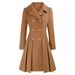 Women's Clothing Double-Breasted Pea Coat – A-Line Trench Coat With Notch Lapel & Pockets_ecoleips.com