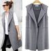 Solid color lapel waistcoat for women_ecoleips.com