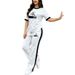 Women's Summer Sports Casual Pants Set GK Letter Print Short Sleeve T-Shirt And Pants Outfit_ecoleips.com