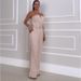 Women's Summer New Fashion Tube Top Waist Solid Color Wide Leg Jumpsuit Women's Clothing_ecoleips.com