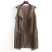 Slim slim sleeveless vest with fringe clip for women_ecoleips.com