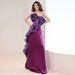 French Style Satin Morning Robe Women's Elegant Toasting Dress Purple Bridal Gown Engagement Evening Wear 2026 New Style_ecoleips.com
