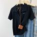 Elegant Women's Lapel Short Sleeve Knit Sweater Cable Knit Shoulder Top Summer New Arrival_ecoleips.com