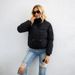 Korean Style Short Down Jacket – Lightweight, Stand Collar, Loose Fit For Women (White/Black/Khaki/Burgundy)_ecoleips.com
