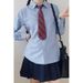 Women's Blue Long Sleeved JK Shirt Spring Autumn Style Niche Design Thin Uniform Top for Students Suitable for Inner Layer Or Alone_ecoleips.com