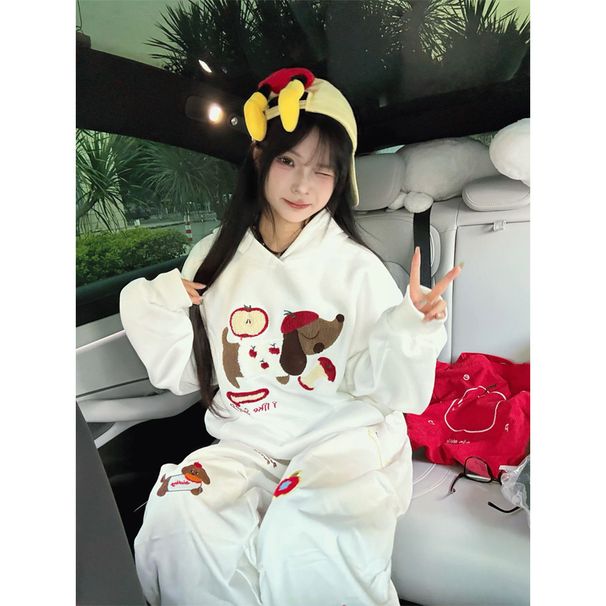 Women's Trendy Chinese Style Printed Hooded Sweatshirt Fleece Lined Thickened Autumn Winter New Design Versatile for Couples And Men_ecoleips.com