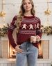 Women's Clothing Christmas Sweater Winter Knit Top With Polka Dot Snowflake Embroidery Elegant Crewneck Long Sleeve Pullover Casual Office Wear_ecoleips.com