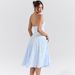Elegant Blue Evening Gown, Sexy Halter Deep V‑Neck Design,Skinny Slimming Silhouette, Glamorous Formal Party Dress For Women_ecoleips.com