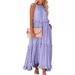 2025 Summer New European And American Style Vacation Ruffled Long Large Swing Flowy Beach Dress For Women_ecoleips.com