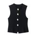 Aria Basics Z Cross-Border Women's Clothing 2025 New European And American Style Knitted Round Neck Sleeveless Simple Tank_ecoleips.com