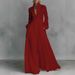 Elegant Slim-Waist Maxi Dress French-Inspired Ruffle Design Lantern Sleeves All-Season Versatility Women's Fashion_ecoleips.com