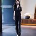 Trendy New Casual Sportswear Set, High-end Black Lapel Zipper With Unique Lines, Short-sleeved Two-piece Women's Outfit_ecoleips.com