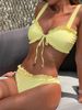 Women's Clothing Lace Trim Bikini Set Beachwear Swimsuit Sexy Triangle Bikini Set With Lace Trim | High-Cut Swimsuit For Women | 80% Nylon Beachwear_ecoleips.com
