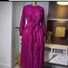 Women's Floral Dress European American Style High-End Beaded Tie Waist Lantern Sleeve Pleated Long Sophisticated Skirt_ecoleips.com