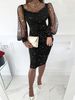 Women's Clothing Elegant And Sexy V Neck Mesh Sleeve Evening Dress Gold Stamped Hip Wrapped Women's Dress_ecoleips.com