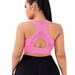 European And American Plus-size Solid Color Sports Bra Vest, Beautiful Back, Shockproof, For Outdoor Running, Yoga,_ecoleips.com