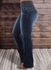 Women's Clothing New High Waist Slim Fit Elastic Button Row Women's Flared Denim Trousers_ecoleips.com
